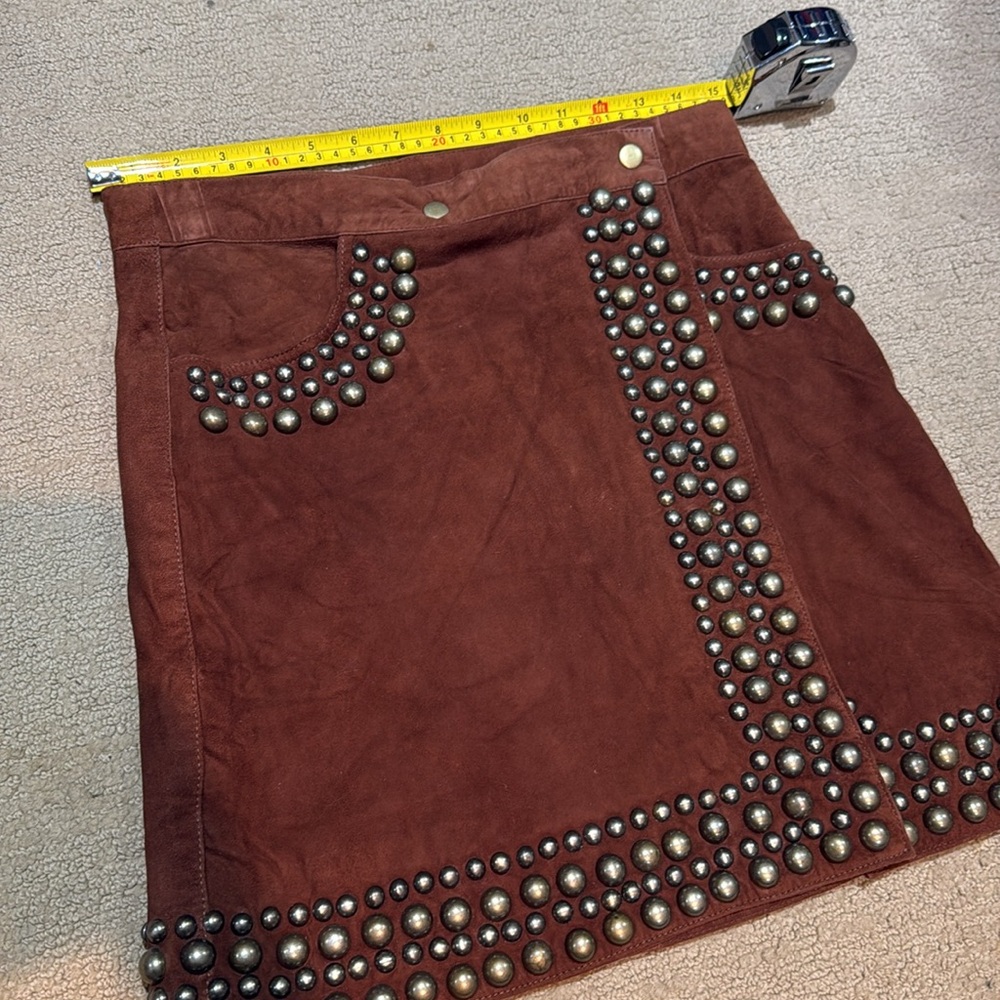Free People Brown Studded Mini Skirt - Picture 3 of 3